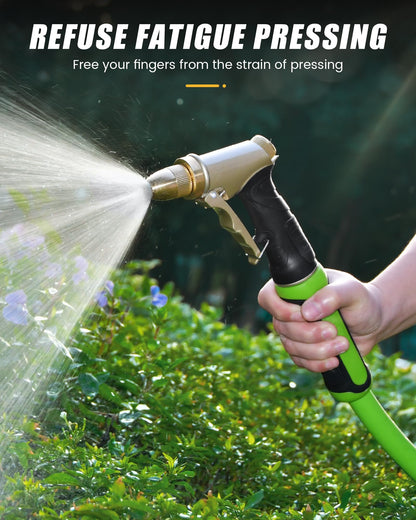 RAINPOINT Garden Hose Nozzle, Upgraded Heavy Duty Metal Spray Nozzle, High Pressure Water Nozzle with Adjustable Spray Patterns for Watering Plants, Car Washing, and Pet Showering