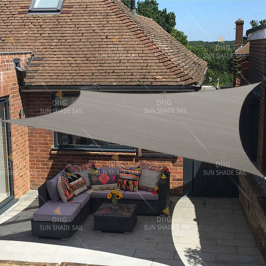 Outdoor Sun Shade Sail Canopy, 6' x 10' Rectangle Shade Cloth UV Block Sunshade Fabric - Patio Cover Awning Shelter for Pergola Backyard Garden Yard (Grey Color)