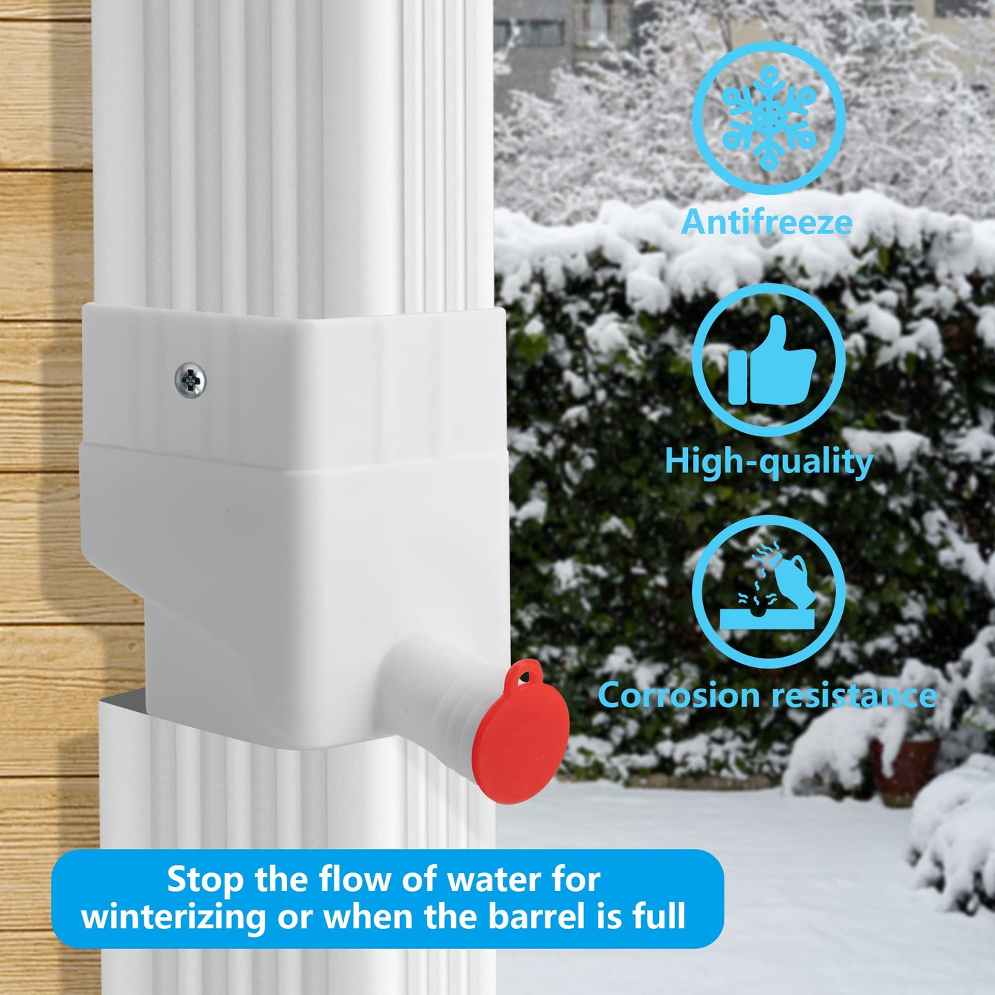 codree Gutter Downspout Diverter - Rainwater Collection Connector System,Raindrop Rainwater Colander Kit for Hose for Diverting Water Fits 2’’ x 3’’ Standard Downspout