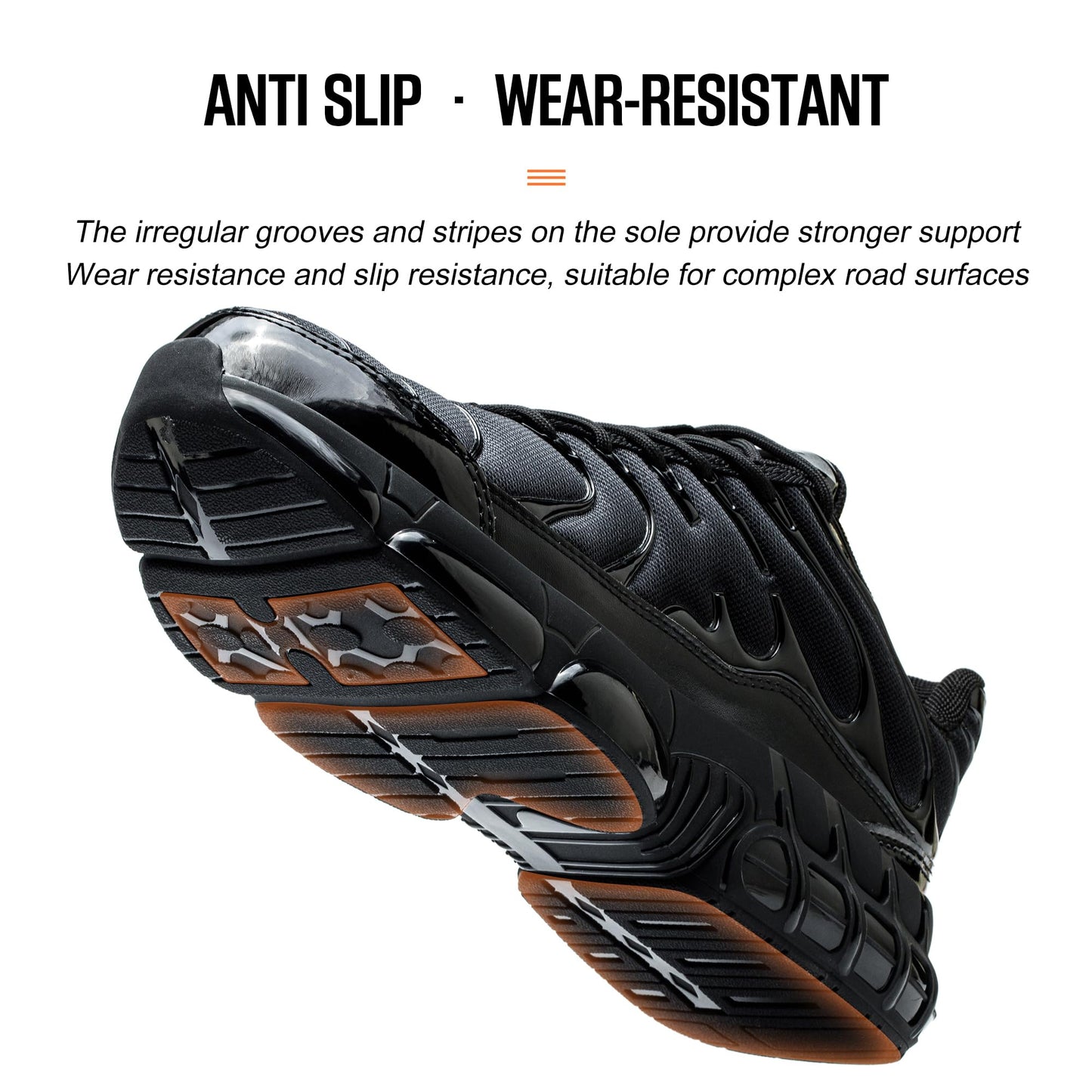 OWANVION Steel Toe Shoes for Men Lightweight Non-Slip Sneakers Puncture Proof Shoes Indestructible Work Shoes Black