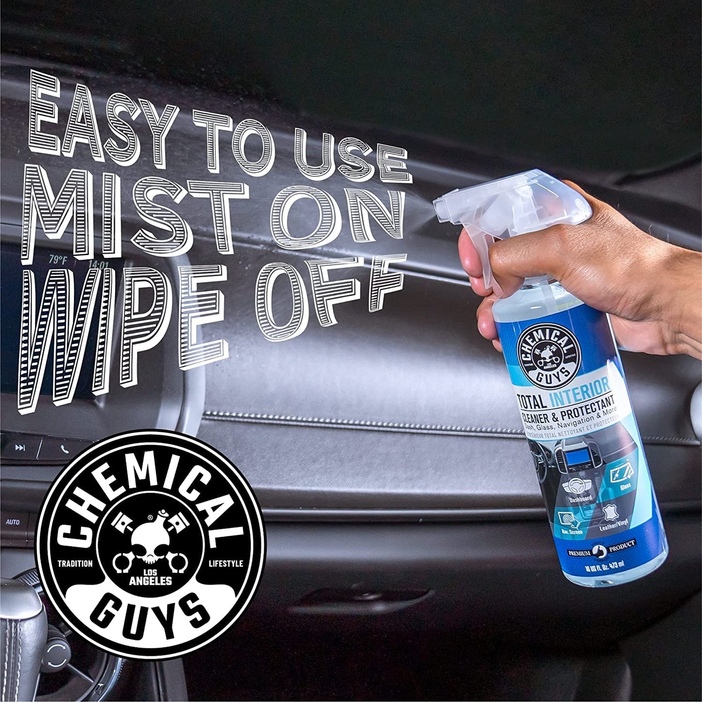 Chemical Guys Total Interior Cleaner & Protectant, Safe for Cars, Trucks, SUVs, Motorcycles, RVs & More, 473 ml (2 Pack), Fresh Scent
