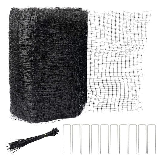 Naturezhen Bird Netting for Garden Protection 7 x 100 Feet, Heavy Duty Black Net Barrier, Fruits Trees from Deer, Birds, Rodents & Poultry, Durable Reusable Animal Fencing Barrier