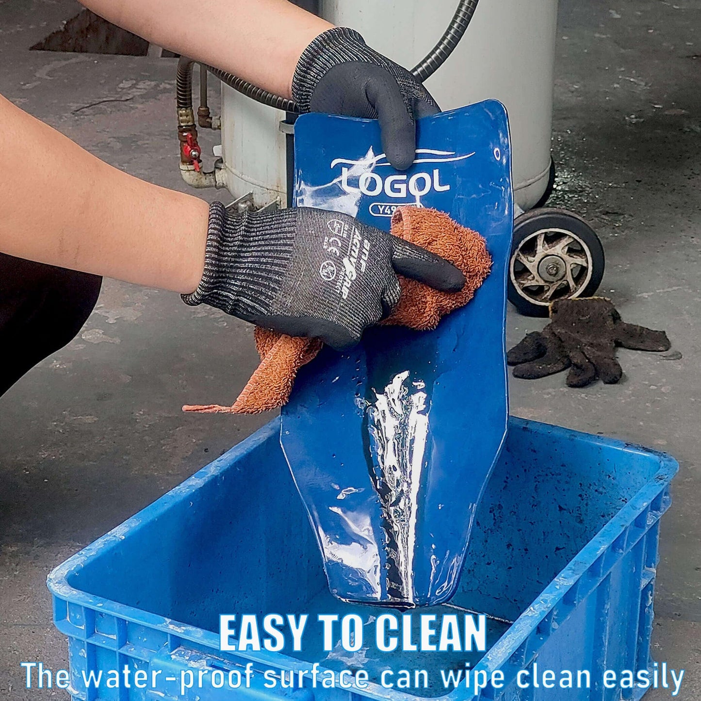 LOGOL Flexible Oil Funnel - Reusable General Oil Change Draining Tool - Silica Gel Material - Blue - 14.7 x 6.8 inches