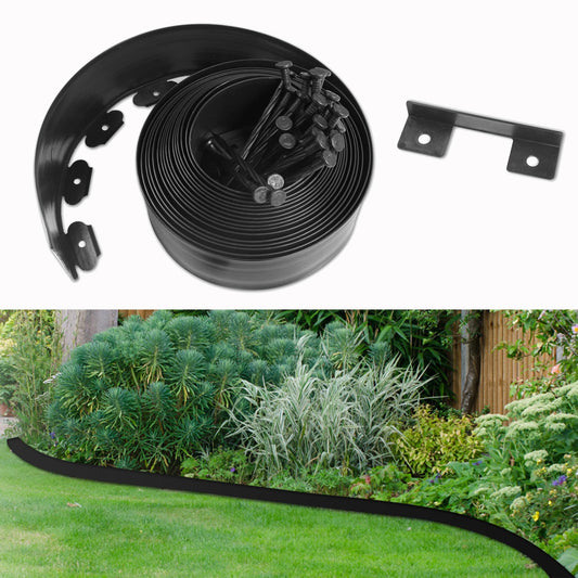 Garden Edging No Dig 2 inch Tall 33FT Landscape Edging with 30 Spikes, Garden Border for Landscaping, Lawn, Flower Beds, Grass and Yard (2inch 33ft)