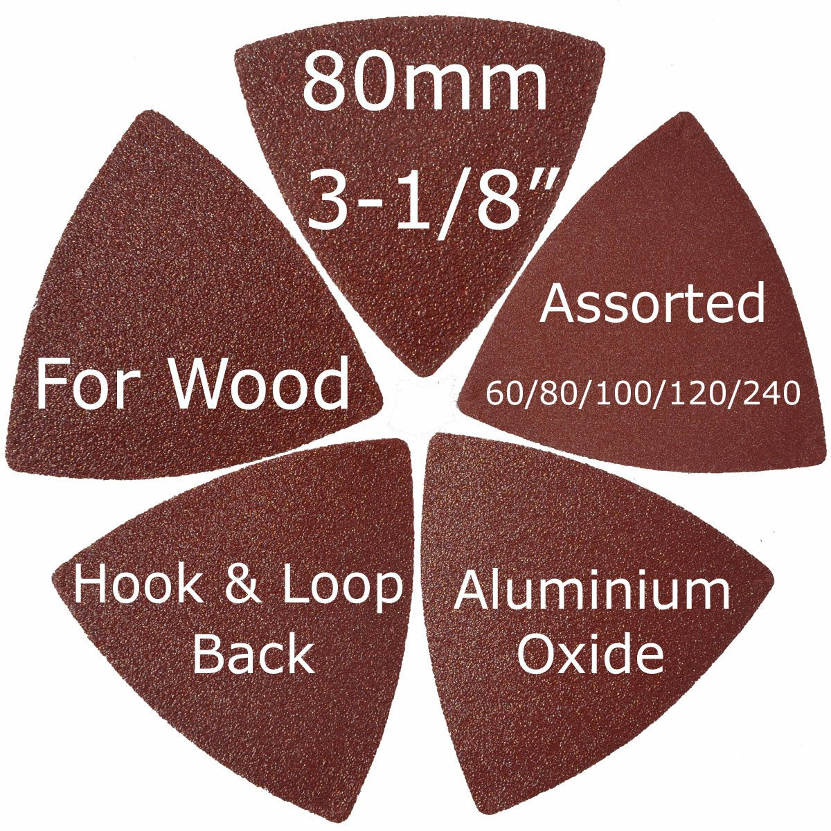 XXGO 105 Pcs Oscillating Multi Tool Sanding Pads Kits 2 Pcs Triangle Sanding Pads 3 Pcs Finger Sanding Pads 100 Pcs Multi Tool Sandpaper for Wood Sanding XG3105