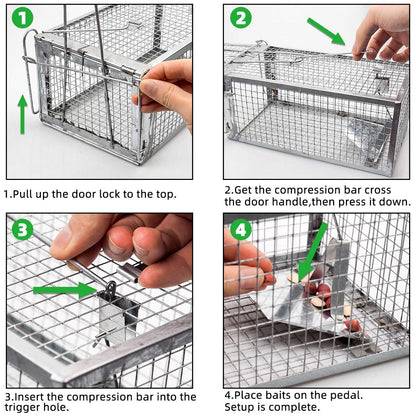 Kensizer Small Animal Humane Live Cage Rat Mouse Chipmunk Mice Voles Hamsters Trap That Work for Indoor and Outdoor, Catch and Release