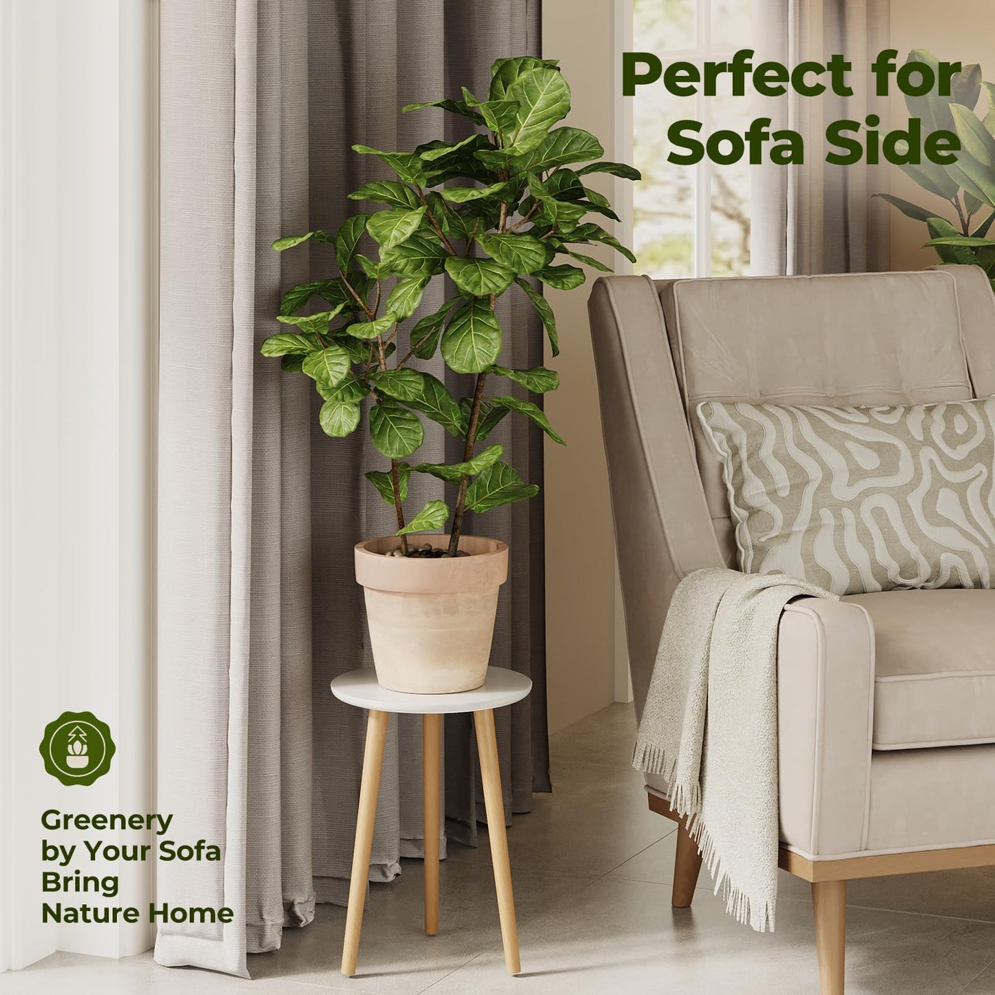 Bamworld Plant Stand Indoor Wood Tall Plant Shelf for Multiple Plants Tall Plant Table for Flower Pots Plant Holder for Patio Garden Balcony Living Room Bedroom