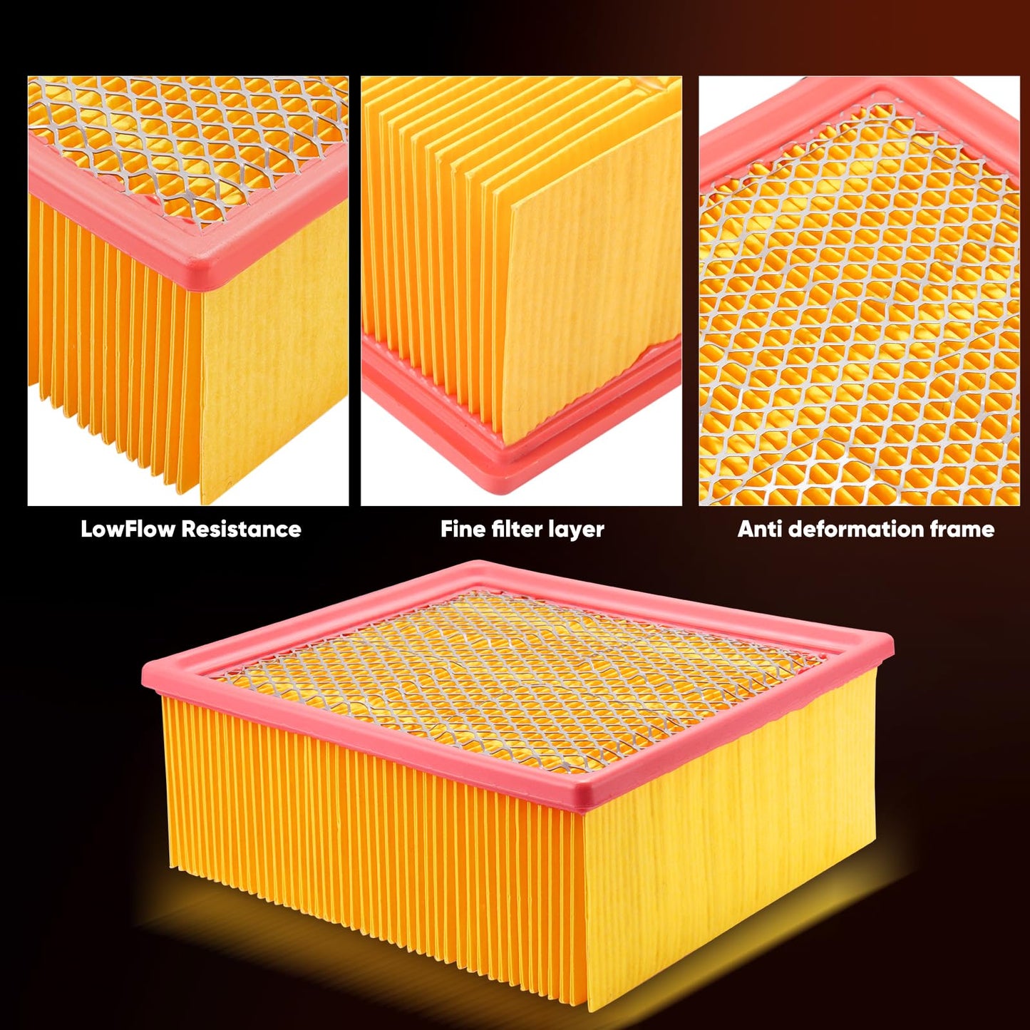 53034051AB Engine Air Filter Fit 2007-2024 Ram 2500/3500/4500/5500 (6.7L Cummins Diesel/6.4L V8) Replaces 68517554AA, CA10261, 46930