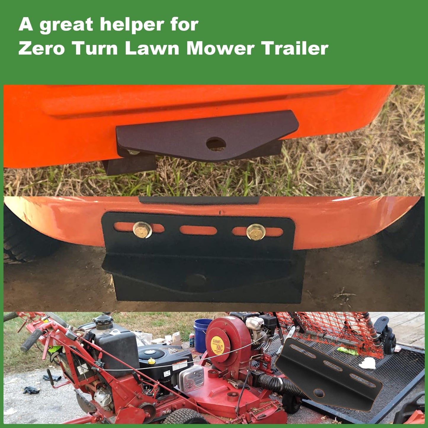 Heavy Duty Universal Zero Turn Lawn Mower Trailer Hitch Adapter Bracket Receiver 3"-6" Mount 3/4" Pin Hole