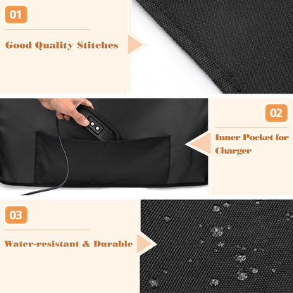 HODRANT Grill Cover Compatible with Ninja OG701 OG751 Woodfire Grill, BBQ Grill Accessories Bag Compatible with Ninja OG700 Series Outdoor 7-in-1 Grill Smoker, with Handle & Inner Pocket, Cover Only