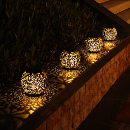 Brizled 2 Pack Outdoor LED Solar Hanging Lantern Lights with Star Projection, Warm White, Waterproof for Garden Patio Courtyard Path