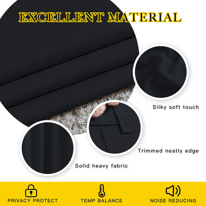 NICETOWN Blackout Curtains 2 Panels - Black Out Curtains 84 Inch Long,Insulated Curtains Room Darkening Grommet Curtains for Bedroom Living Room Windows (52 by 84 Inches,Black,Set of 2)