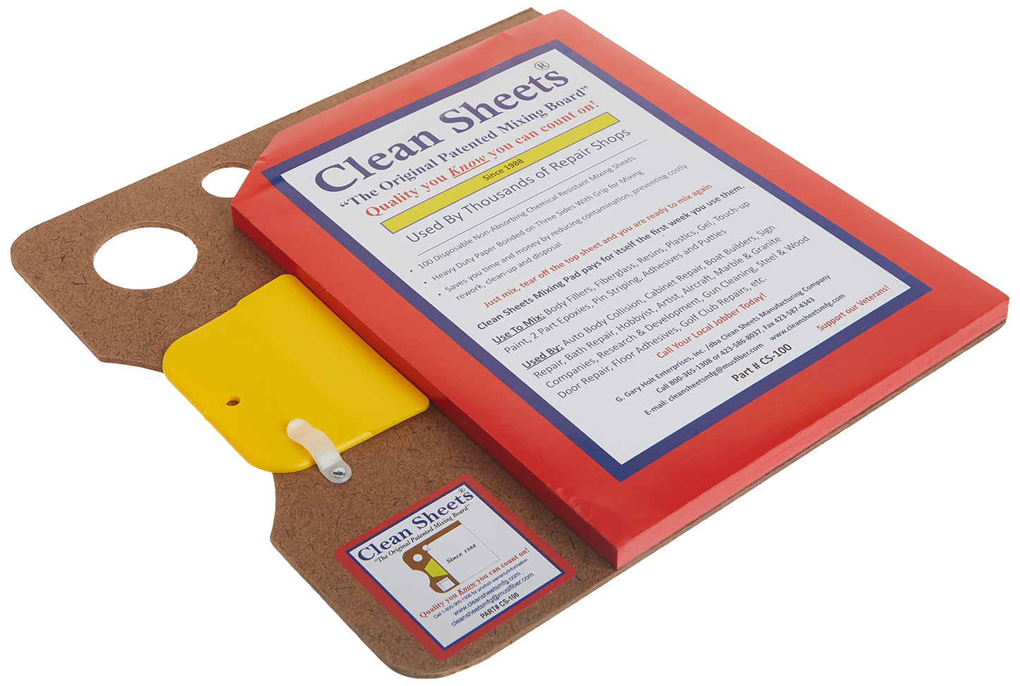 Clean Sheets - CLN-CS100 Superior Mixing Pad (12x12) - 100 Disposable Sheets for Toughest Job, Clear