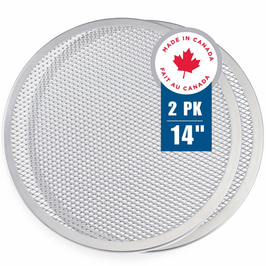 Norjac 14 Inch Pizza Screen, 2 Pack – Aluminum Mesh for Oven, Seamless, Rust-Free, Durable Baking Trays for Crispy Crusts