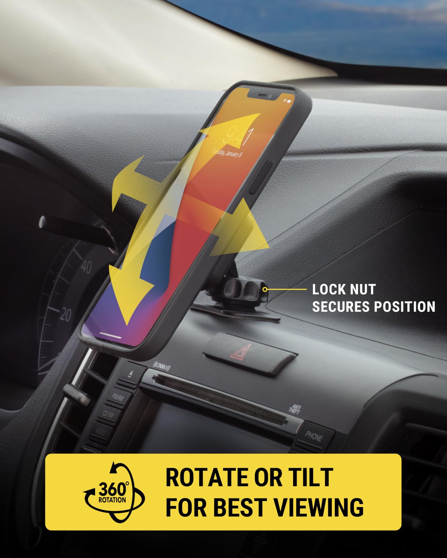 Scosche MXDM Extra Strong MagicMount Magnetic Phone Holder for Car Dashboard with Extra Strength Magnet and Thicker Metal Plate for Max Hold, Cell Phone Mount Compatible with iPhone and More,Pack of 2