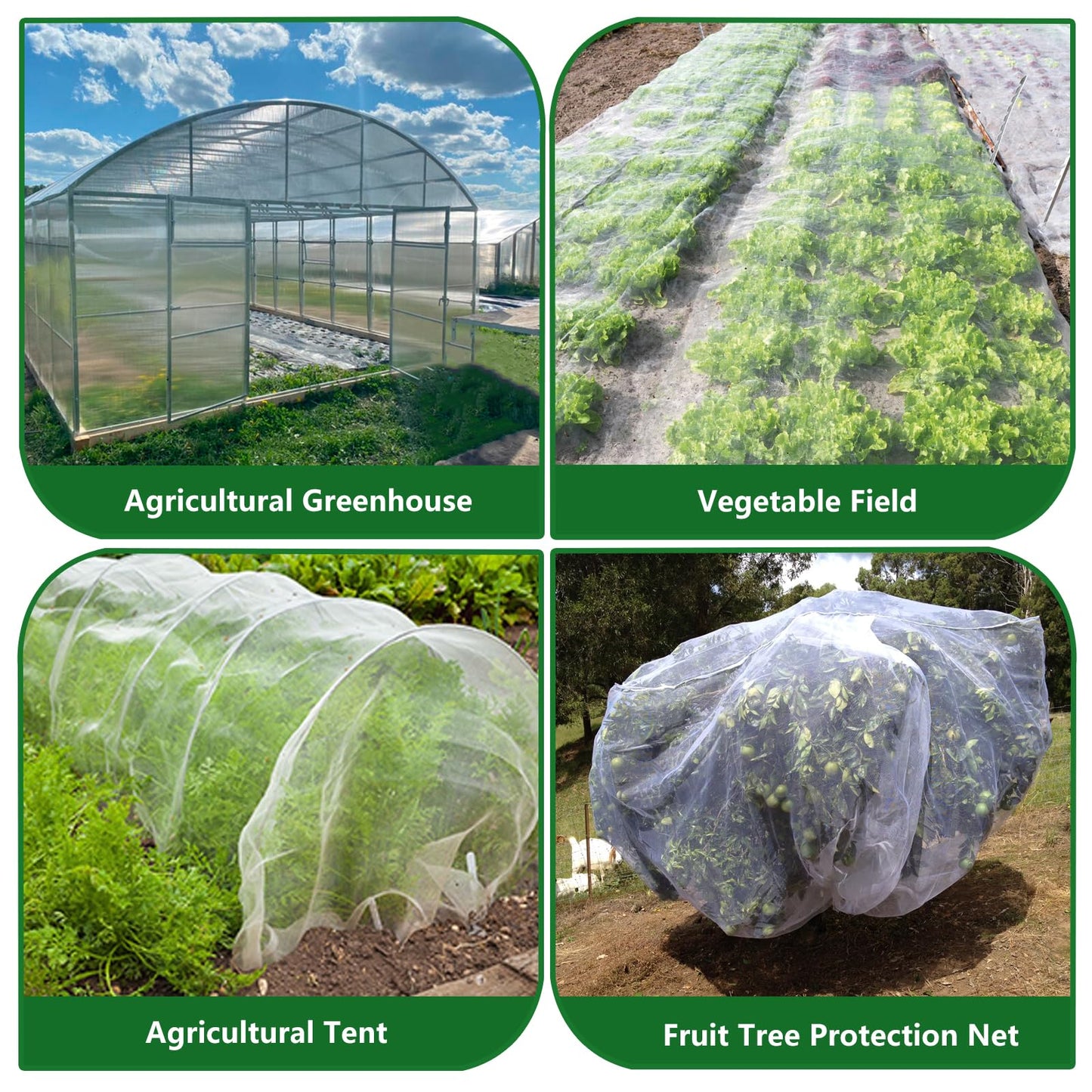 Garden Netting, 8FTx33FT Ultra Fine Mesh Protection Bird Net, Row Covers Greenhouse Plant Insect Barrier for Protect Vegetable Fruit Tree Flowers