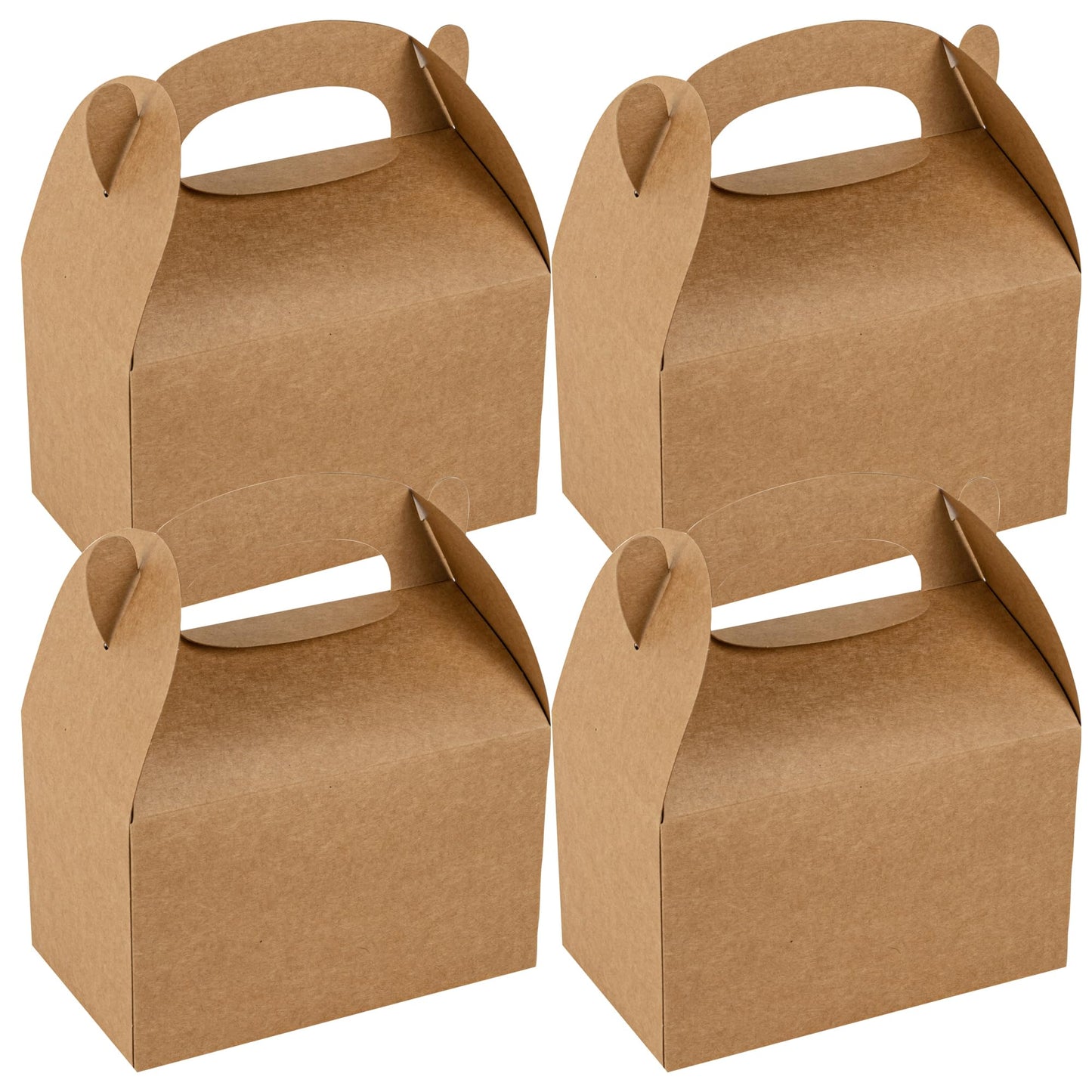 Restaurantware Kraft Gable Boxes 25 Count 6 x 3.5 x 3.5 Inches Paper Gift Boxes Greaseproof With Handles Recyclable Favor Boxes For Birthdays Weddings Baby Showers Brown