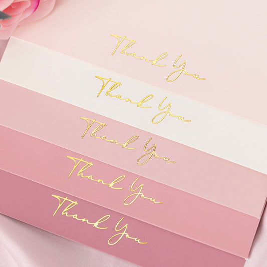 Crisky Dusty Rose Thank You Cards with Envelopes & Stickers， 50 Pack Bridal Shower Graduation Thank You Cards Small Business, Wedding Baby Shower Birthday Funeral Notes Bulk