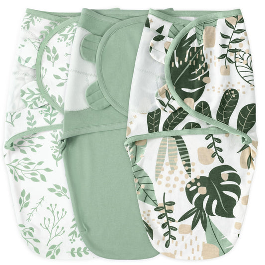 Yoofoss Baby Swaddles 0-3 Months 100% Organic Cotton Newborn Swaddle Blanket 3 Pack Tog 0.5 Adjustable Swaddle, Breathable Soft Swaddle Sack (Small)