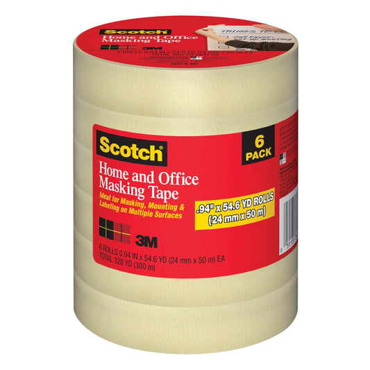 Scotch® Home and Office Tape, 1 inch x 55 Yards, 6-Pack