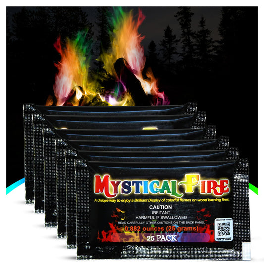 Mystical Fire Color Changing Packets Fire Pits Campfire Long-Lasting Enchanted Multi-Color Magical Family Fun for Indoor Fireplace or Outdoor Use (Modern, 25, Count)