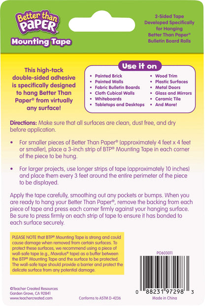 Teacher Created Resources® Better Than Paper® Mounting Tape White 1" x 19.6'