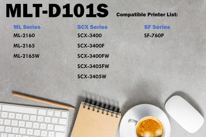 Ultra Toner® Compatible Replacement for Samsung MLT-D101S Black Toner Cartridge mlt-d101 MLTD101S D101S ML-2160 ML-2165 ML-2165W SCX-3400 SCX-3400F SCX-3400FW SCX-3405FW SCX-3405W SF-760P (1PK)