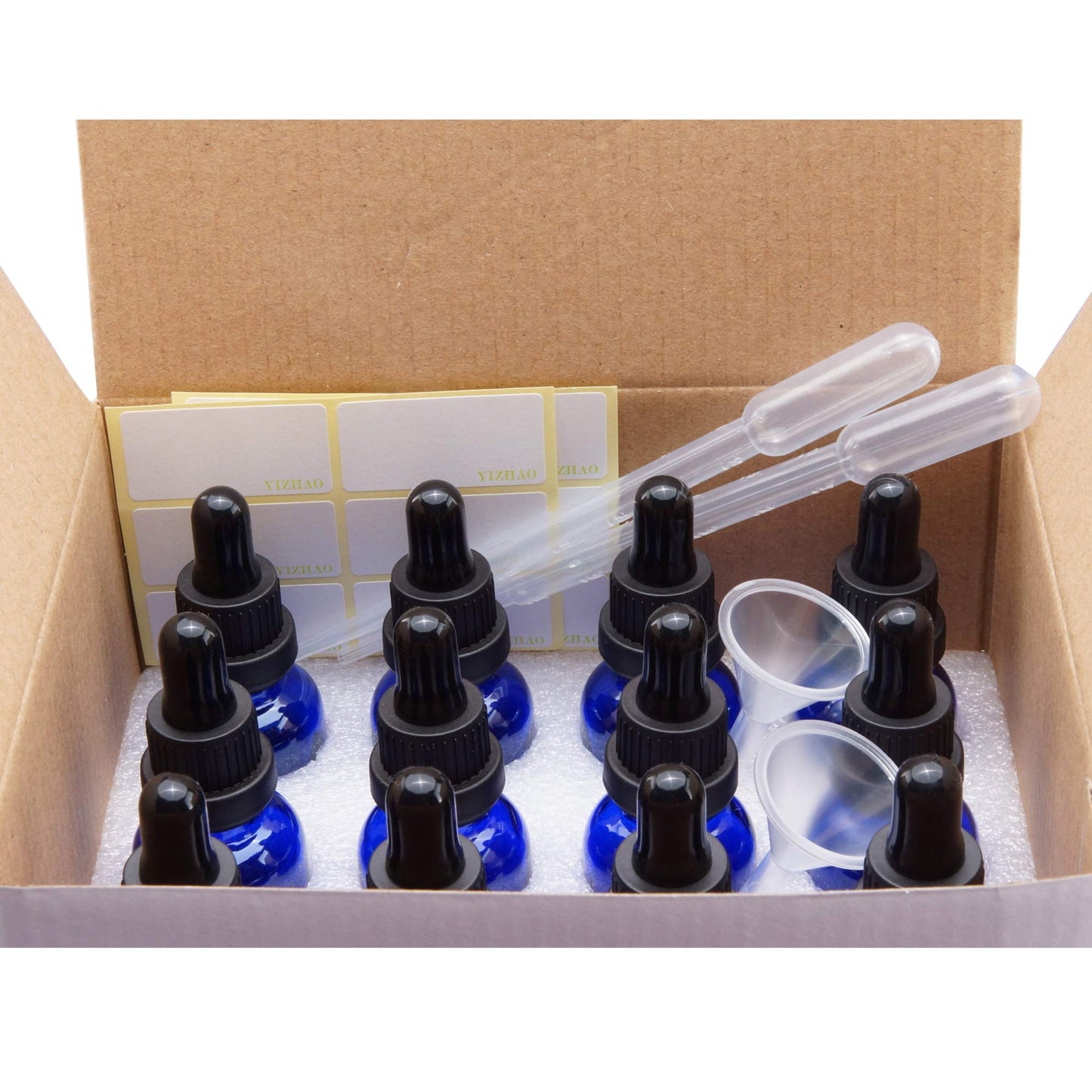 Yizhao 1oz Clear Dropper Bottle, 30ml Glass Tincture Bottle, for Essential Oils,Travel, Aromatherapy, Laboratory–12 Pcs