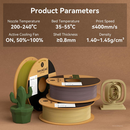 KEXCELLED Matte PLA Filament 1.75mm,Brown PLA 3D Printer Filament, Matt Frosted Texture,+/- 0.03mm Accuracy, 1kg Spool (2.2lbs), Fit Most FDM Printer