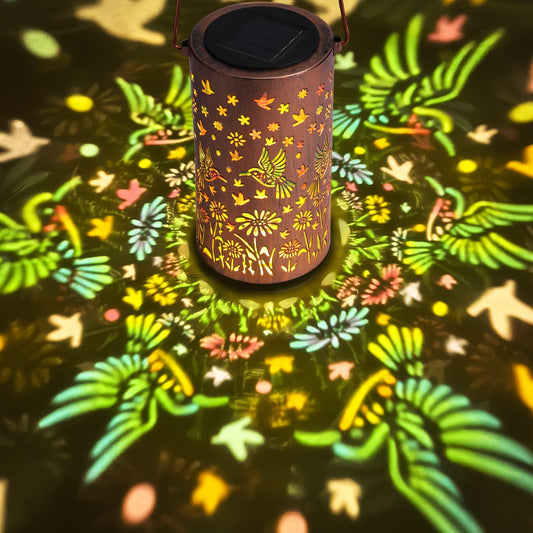 Colorful Solar Lanterns Outdoor Waterproof Light Hummingbird Garden Decor Gifts for Women Mom Grandma Hanging Lights Metal Solar Decoration Outside for Yard, Patio, Backyard, Porch