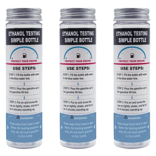 E85 Tester Kit, Reusable Ethanol Test Kit, Wide Mouth Fuel Test Bottle, Gasoline Super Content Tester (3 Pack)