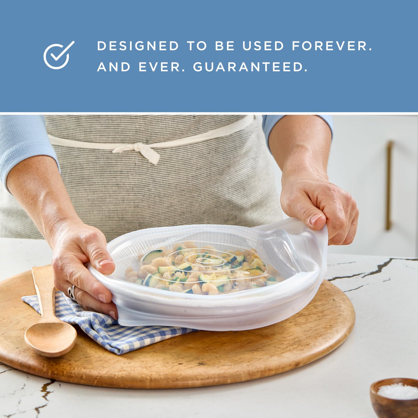Stasher Premium Reusable Silicone Stretch Lids 3-Pack Box - Large, Clear, 9” Lids, Airtight Seal, Food Container Covers, BPA Free, Leak-Free, Dishwasher Safe, Microwave Safe, Eco-Friendly