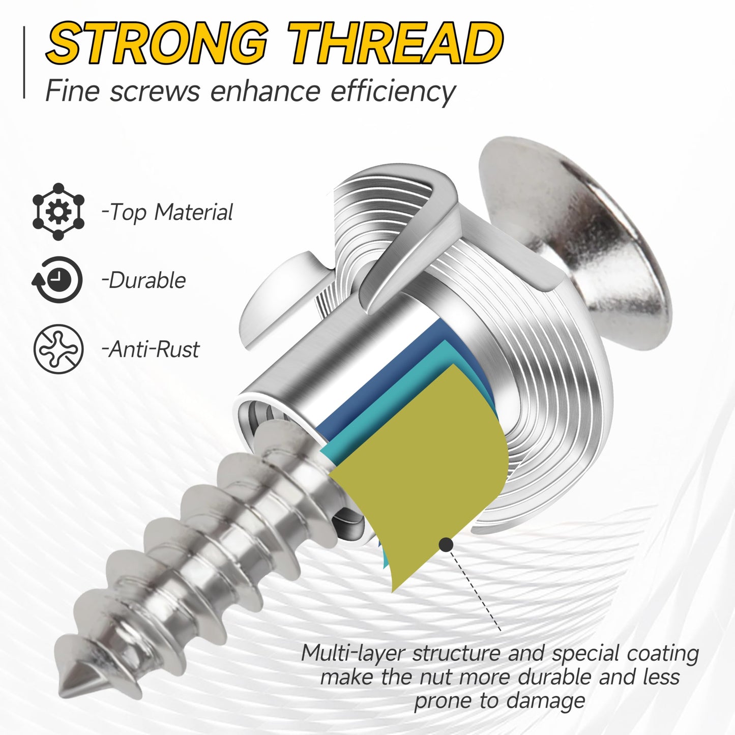 50Pcs 3/8"-16 T Nuts, 304 Stainless Steel T-nut, Four-jaw 3/8-16 Nut for Outdoor, 3/8 Nuts Threaded Insertion, Polish Finish Hardware Nuts by Mywish
