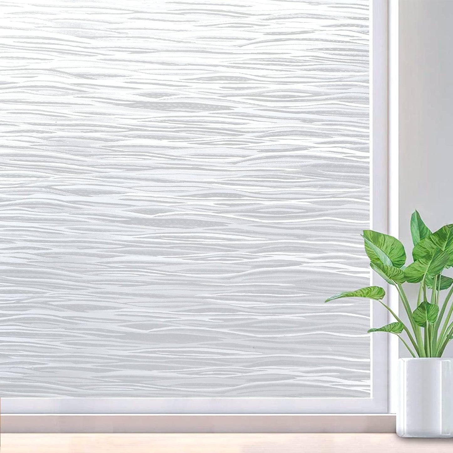 rabbitgoo Window Films for Privacy, Frosted Static Cling Glass Film Non-Adhesive UV Heat Blocking Covering Removable Vinyl Privacy Window Stickers for Bathroom Door Home Decor, 60 x 200cm
