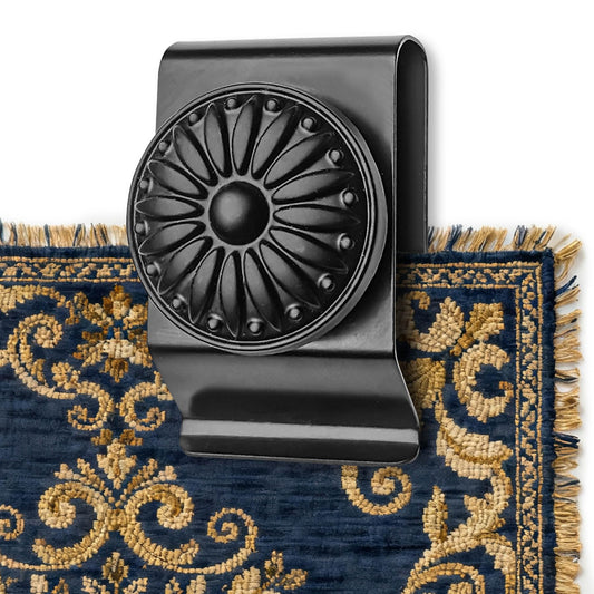Doselves Tapestry Wall Hanging Clamps 4 Pack Metal Clips for Hanging Textiles, Rugs, Carpet Wall Display (Black)