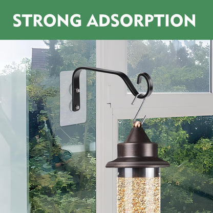 DECOHS 3 Pcs Window Bird Feeder Hanger Hooks - Strong Load-Bearing, Wind Chimes & Plants Mounted
