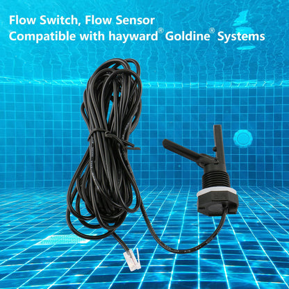 Wengart Flow Switch Assembly with 2-Inch Tee, Compatible with Hayward Goldline Aqua Rite Salt Chlorine Generator Systems, Replaces GLX-FLO-RP, 15ft Cable for In-ground Pools, Fixes No Flow Light
