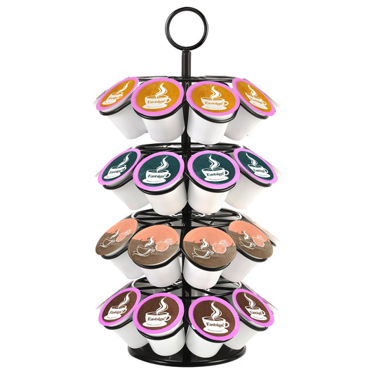 Eastsign Coffee Pod Holder for Counter, Coffee Pod Stands, 36 K Cup Storage Organizer, Compatible with K Cups, K Cup Carousel, Spins 360-Degrees, Lazy Susan Platform, Home or Office(4 Tiers- 36 Pods)…
