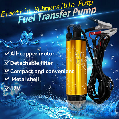 AeKeatDa DC 12V 80W Water Pump Submersible Electric Diesel Pump,8A Water Oil Diesel Fuel Transfer Fluid Pump