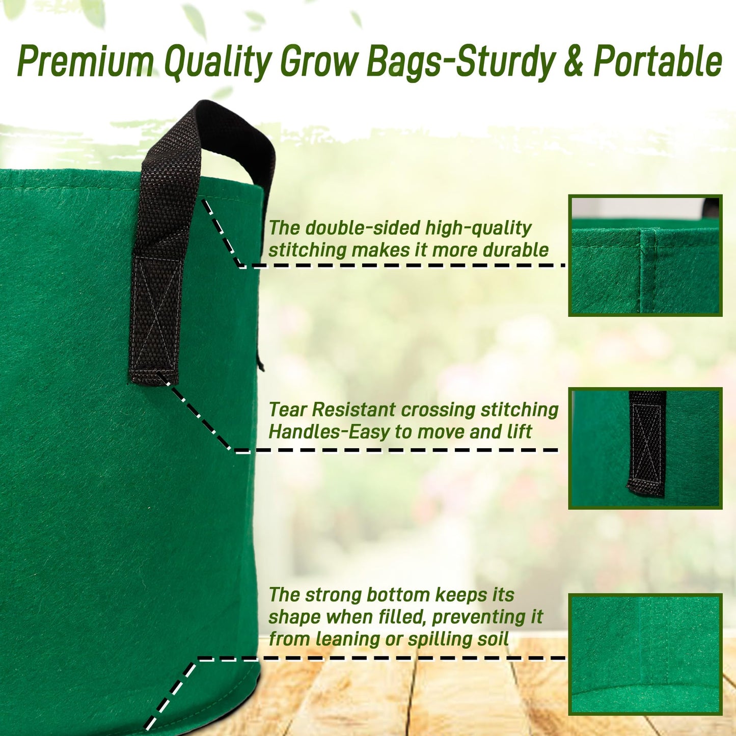 5 Gallon Plant Grow Bags, 7Pack Colourful Fabric Planters with Reinforced Handles, Plant Pots Garden Bags to Grow Vegetables, Aeration Growing Bags for Flower Fruit
