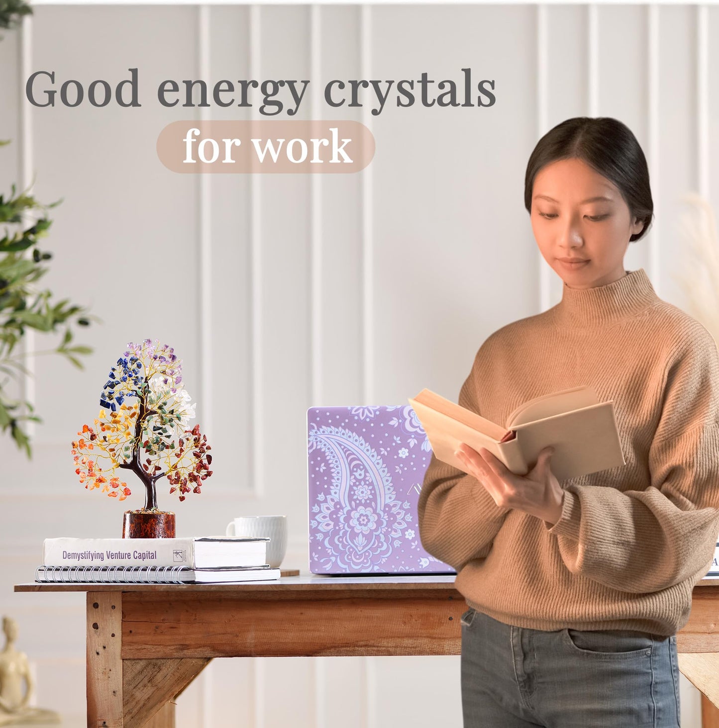 Chakra Tree, Crystals, Home Decor, House Warming Gifts New Home, Bonsai Tree, Office Decor, Gift for Women, Crystals and Healing Stones, Birthday Gifts for Women