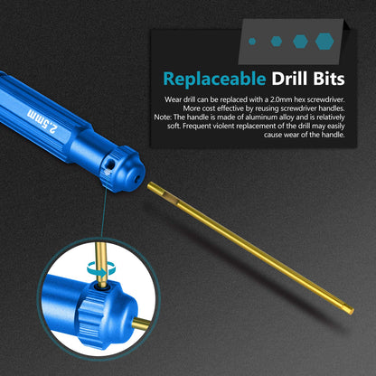 Neewer - Set of 4 Hexagonal Screwdrivers Made of Titanium Nitride with Coloured Handles.Compatible with 1.5, 2, 2.5 and 3mm Screws.