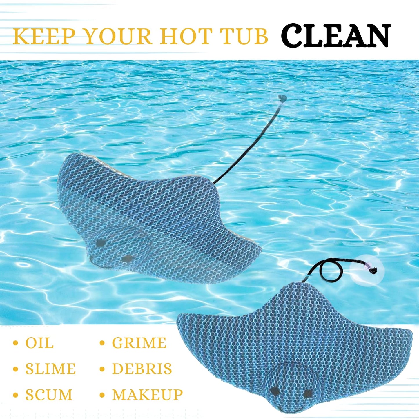 2 Pack Hot Tub Scum Absorber – Reusable Oil-Absorbing Sponges for Hot Tub, Spa & Pool – Eco-Friendly Hot Tub Cleaner & Scum Sponge – Jacuzzi Accessories & Pool Cleaning Supplies