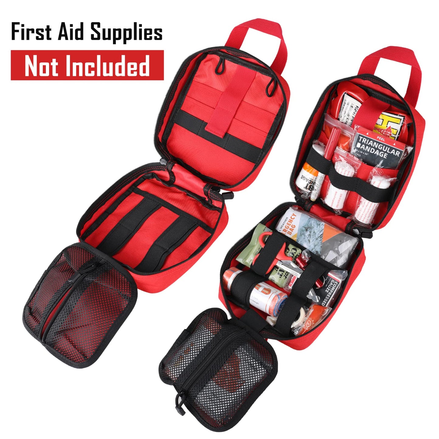 LIVANS Tactical First Aid Pouch, Molle EMT Pouches Rip-Away Military IFAK Medical Bag Outdoor Emergency Survival Kit Quick Release Design Include Red Cross Patch