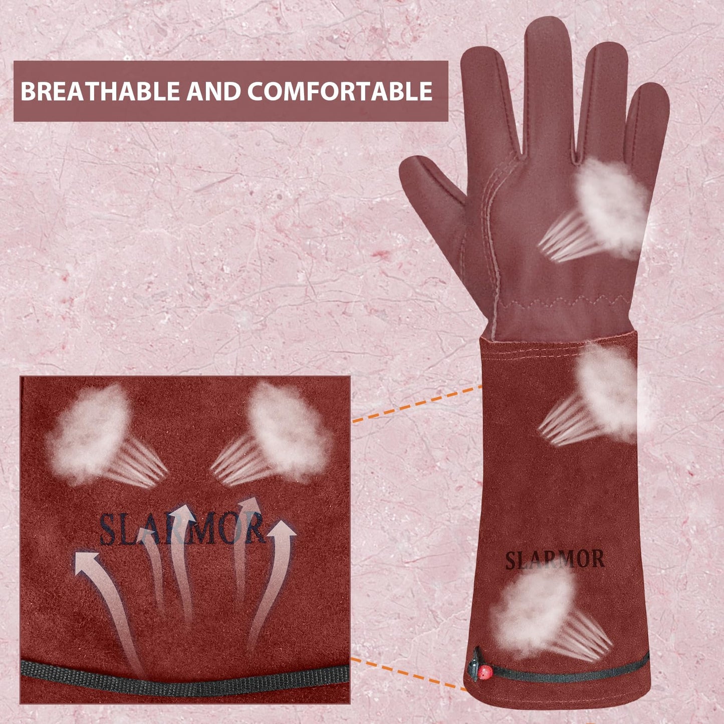 1 Pair Long Gardening-Gloves Women/Men-Thorn proof Rose Pruning Heavy Duty Gauntlet