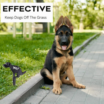 No Pooping Yard Signs, Prefdo 2 Pack Cast Iron No Dog Poop Signs, Keep Your Dog Off Grass Signs, No Peeing or Pooping Dog Signs for Outdoor Yard Lawn Garden (Black)