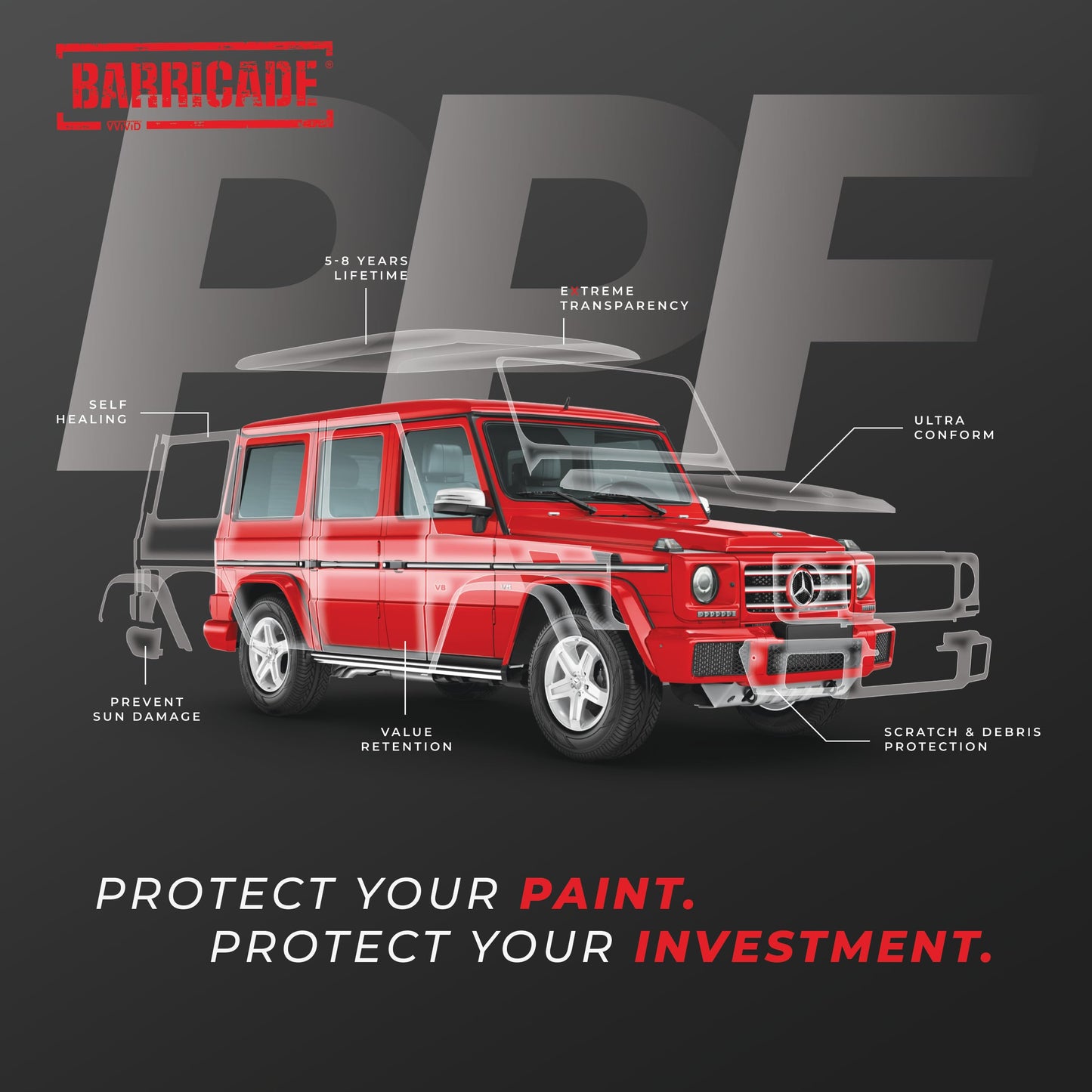 VViViD Barricade Clear Paint Protection Film (12” x 60”)