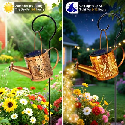 ZNYCYE Solar Watering Can Lights, Hummingbird Decorative Hanging Lantern Solar Lights Outdoor Waterproof, Gifts for Mom Women Grandma Birthday, Retro Metal Garden Decor for Outside Yard Patio Lawn