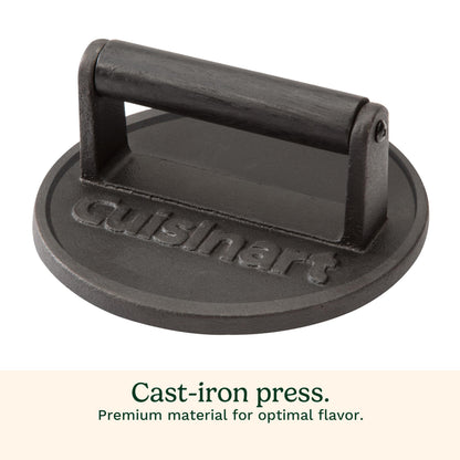 Cuisinart Smash Burger Press, Cast Iron, Heat Resistant Handle (CISB-111C)