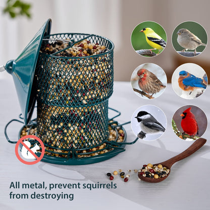 Metal Bird Feeder for Outside, Window Bird Feeder Eco-Friendly and Anti-Rust Wild Bird Feeders, Outdoor Birdfeeders for Wild Birds, Finch, Cardinal and Bluebird